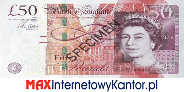 50 funtów brytyjskich 2011 r. awers