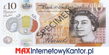 10 funtów brytyjskich 2017 r. awers
